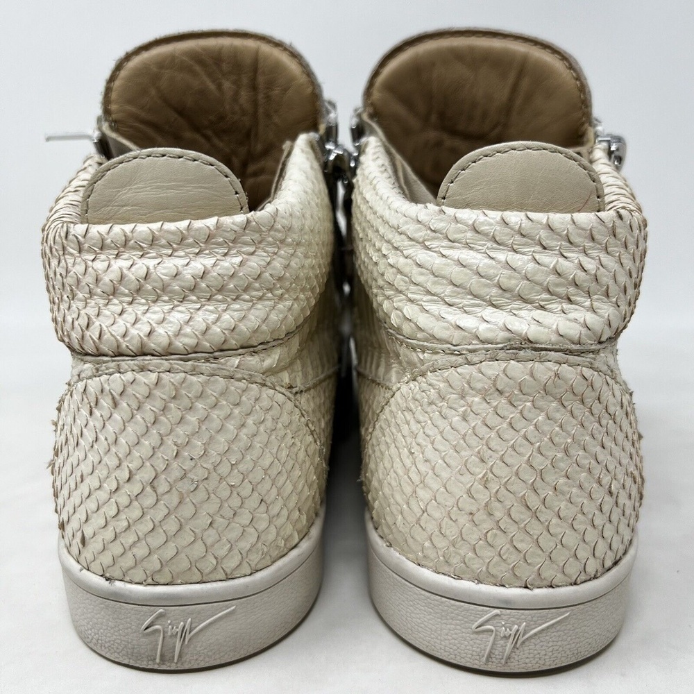 Giuseppe Zanotti Cream Python Embossed Leather Do… - image 5